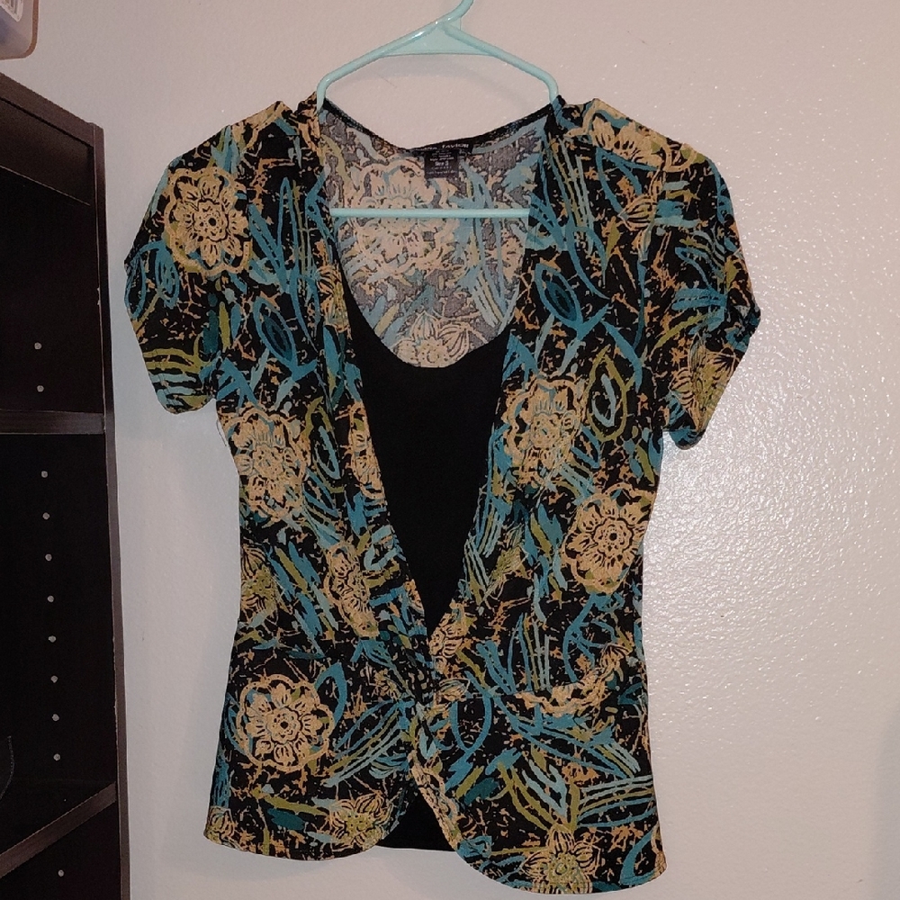 $5 IF BUNDLED Elegant Women's Floral Blouse